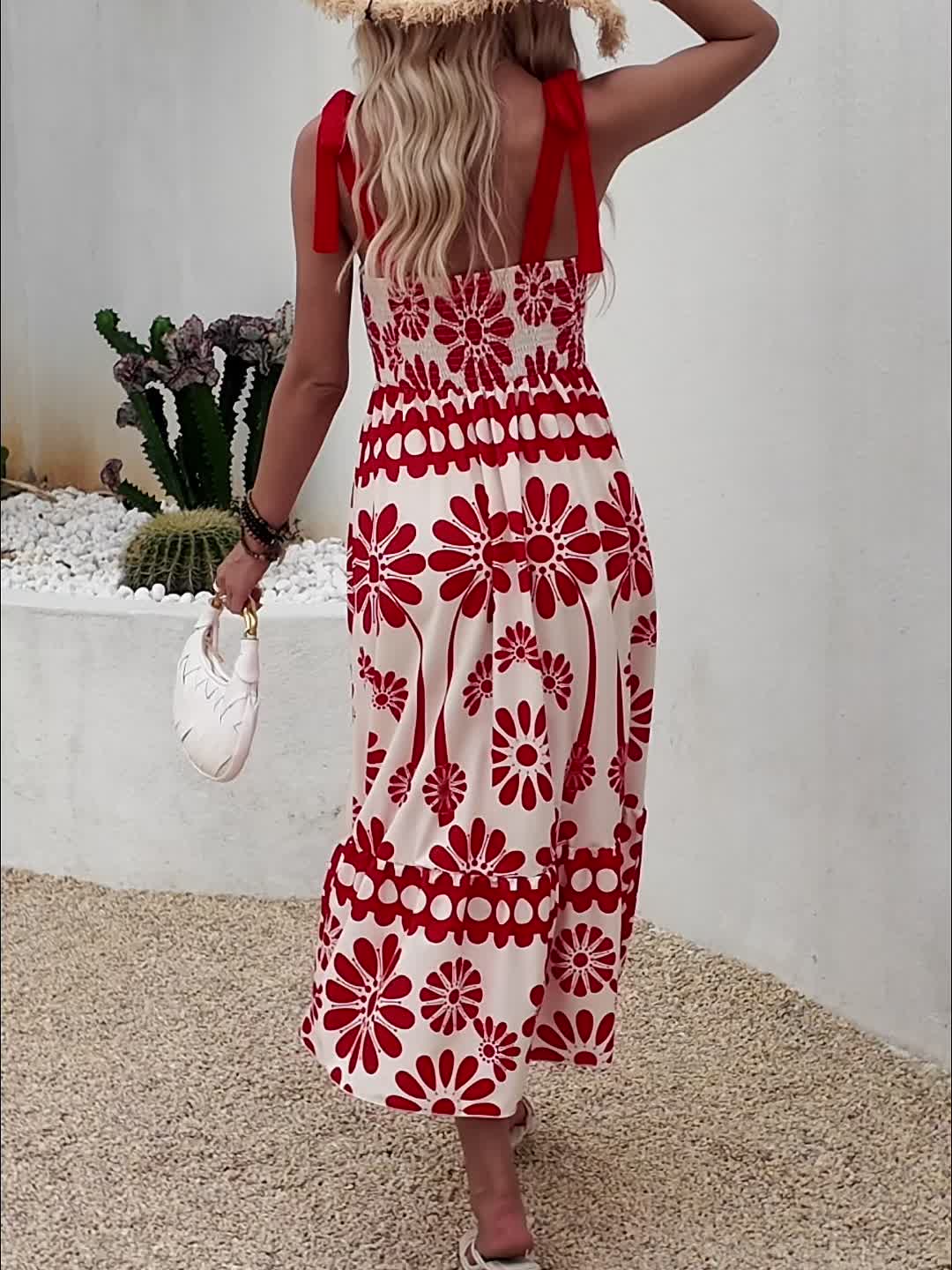 Abito con motivo floreale di Margherita Solare Rossa