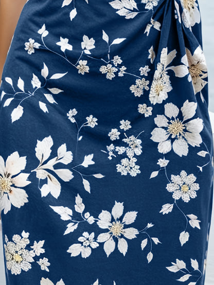 Floral Print Twist Elegant Dress