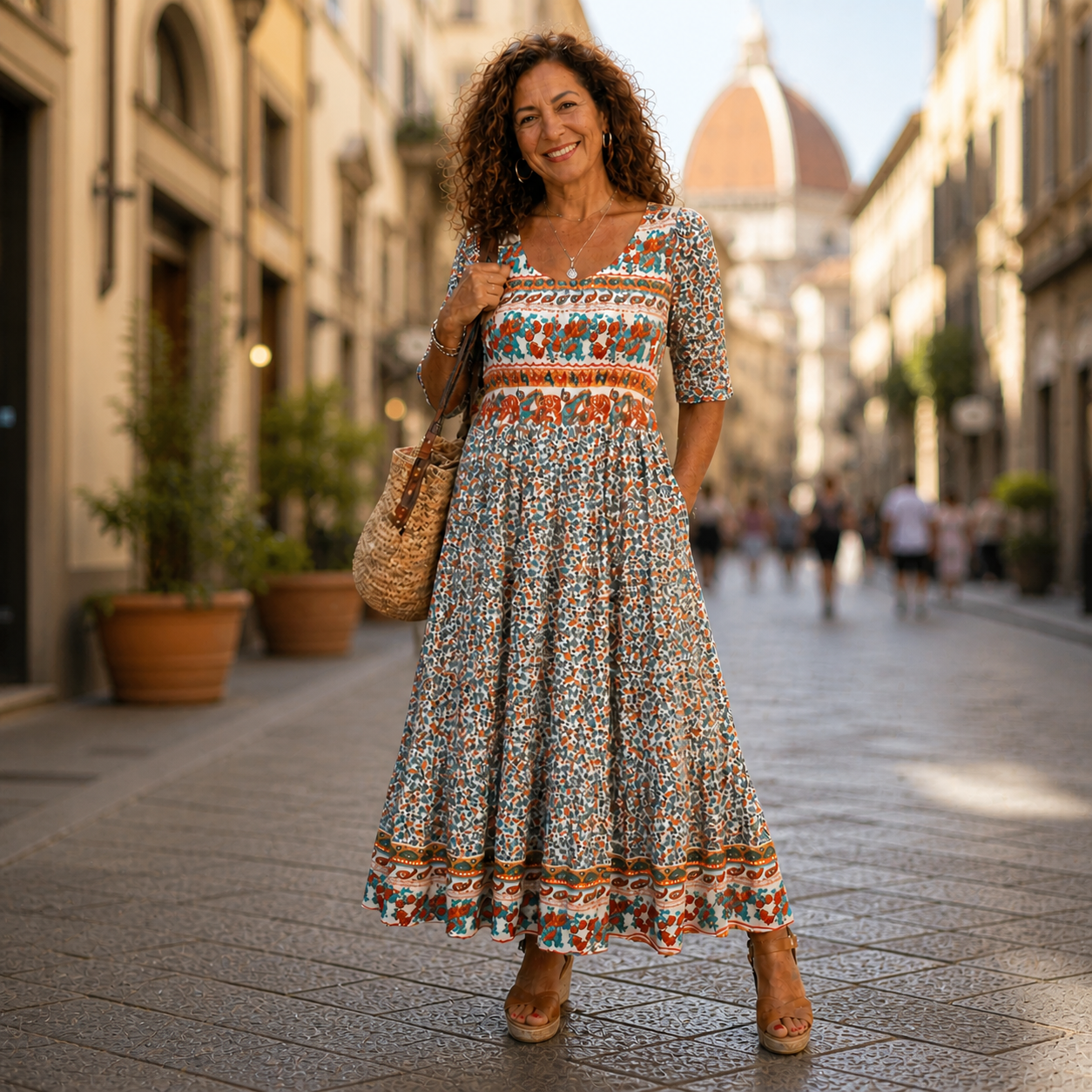 Maia | Vestito con motivo fantasia