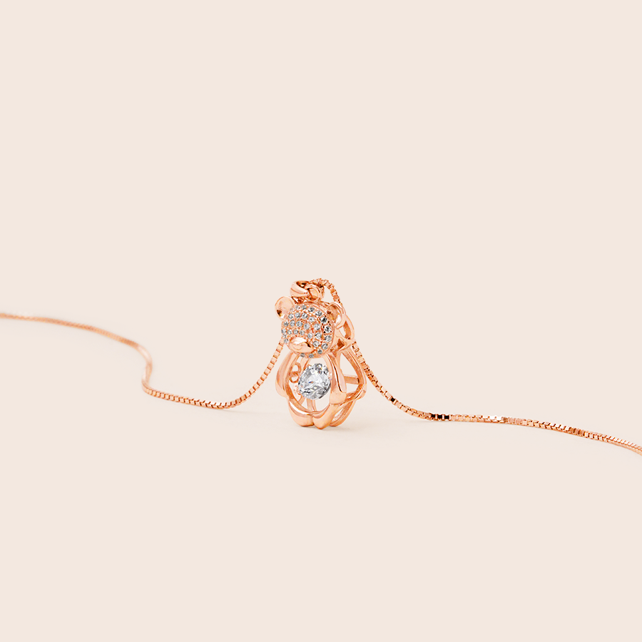 Collana Orso Scintillante con Pietra Danzante
