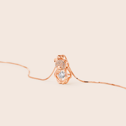 Collana Orso Scintillante con Pietra Danzante