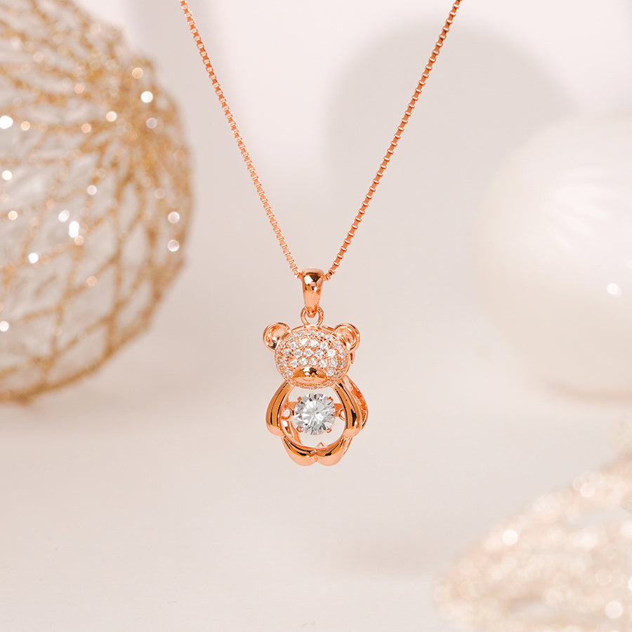 Collana Orso Scintillante con Pietra Danzante