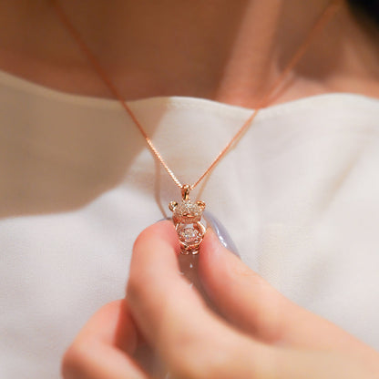 Collana Orso Scintillante con Pietra Danzante