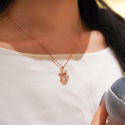 Collana Orso Scintillante con Pietra Danzante