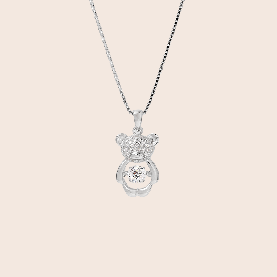Collana Orso Scintillante con Pietra Danzante